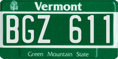 VT license plate BGZ611