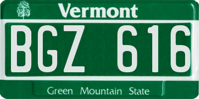 VT license plate BGZ616