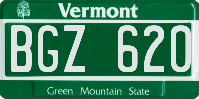 VT license plate BGZ620