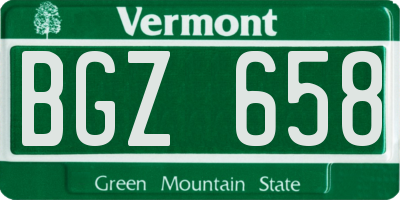 VT license plate BGZ658