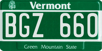 VT license plate BGZ660
