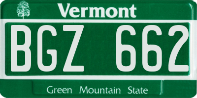 VT license plate BGZ662