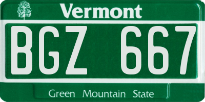 VT license plate BGZ667