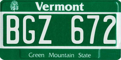VT license plate BGZ672