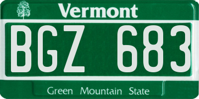 VT license plate BGZ683
