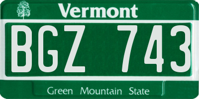 VT license plate BGZ743