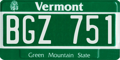 VT license plate BGZ751