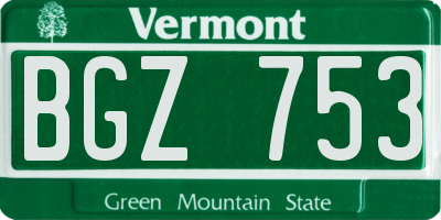VT license plate BGZ753