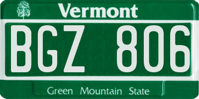 VT license plate BGZ806