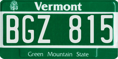 VT license plate BGZ815