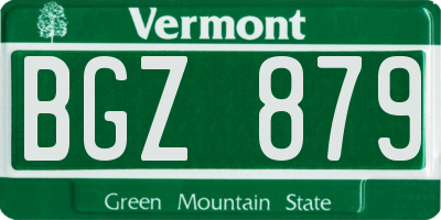 VT license plate BGZ879