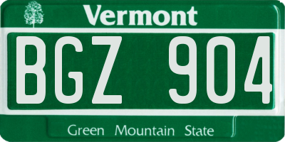 VT license plate BGZ904