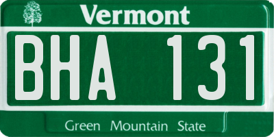 VT license plate BHA131