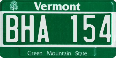 VT license plate BHA154