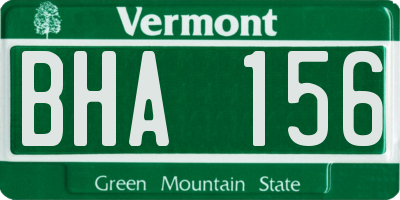 VT license plate BHA156
