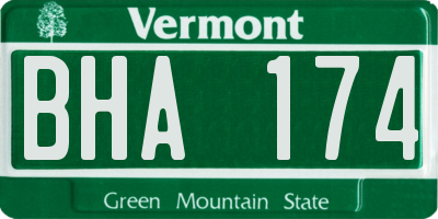VT license plate BHA174