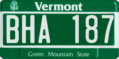 VT license plate BHA187