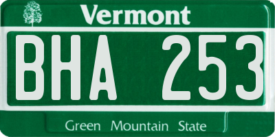 VT license plate BHA253