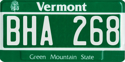 VT license plate BHA268
