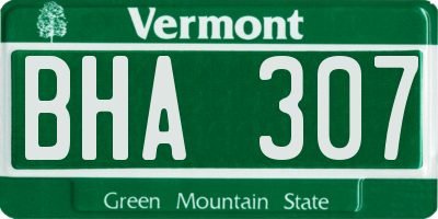 VT license plate BHA307
