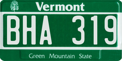 VT license plate BHA319