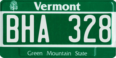 VT license plate BHA328