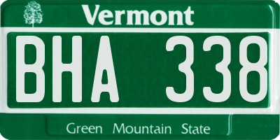 VT license plate BHA338