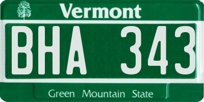 VT license plate BHA343