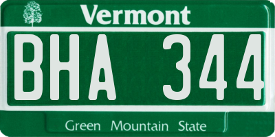 VT license plate BHA344