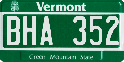 VT license plate BHA352