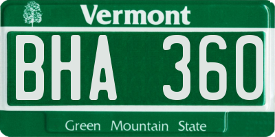 VT license plate BHA360