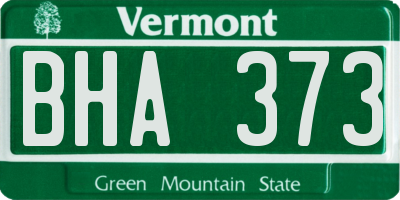 VT license plate BHA373