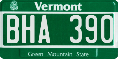 VT license plate BHA390