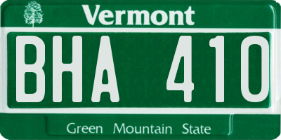 VT license plate BHA410