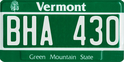 VT license plate BHA430