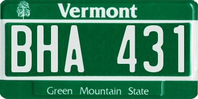 VT license plate BHA431