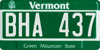 VT license plate BHA437