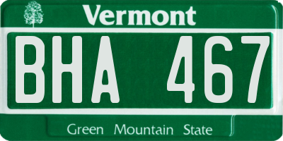 VT license plate BHA467