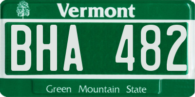 VT license plate BHA482
