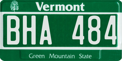 VT license plate BHA484