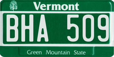 VT license plate BHA509