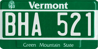 VT license plate BHA521