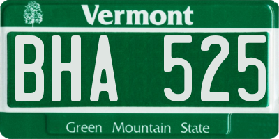 VT license plate BHA525