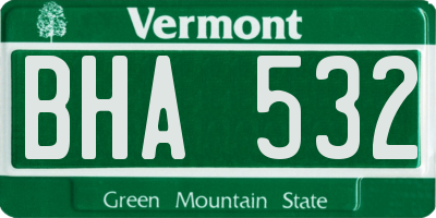 VT license plate BHA532