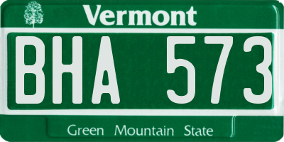 VT license plate BHA573