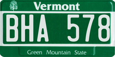 VT license plate BHA578