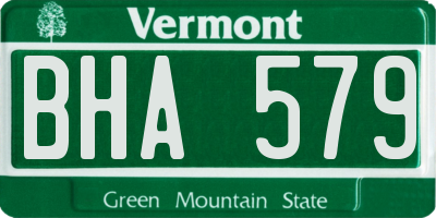 VT license plate BHA579