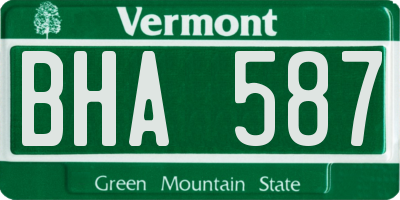 VT license plate BHA587