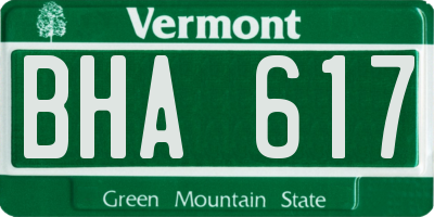 VT license plate BHA617
