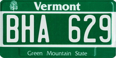 VT license plate BHA629
